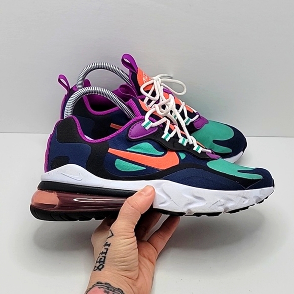 Nike Shoes - Nike | Air Max 270 React Kinetic Green/Purple Sneakers | WMS 6.5